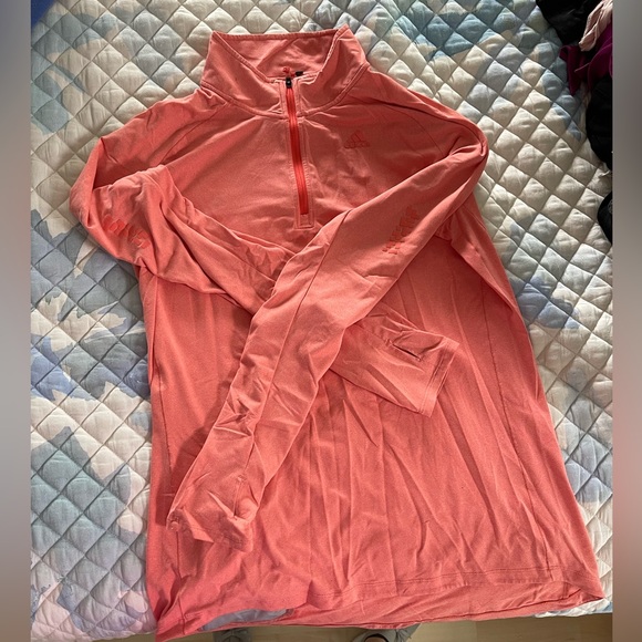 3/4 zip Adidas long sleeve running shirt - Picture 1 of 3